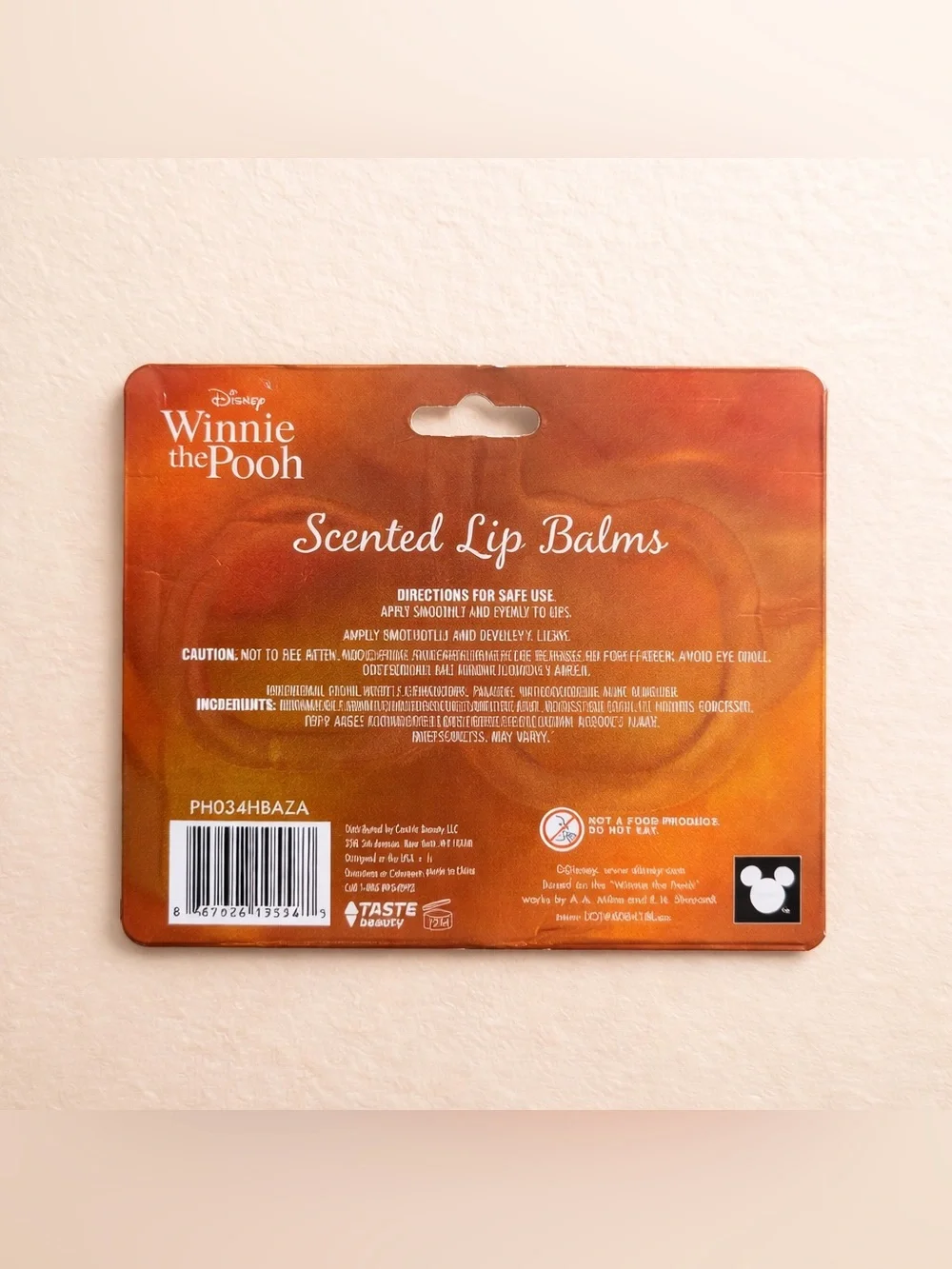 Disney Winnie the Pooh Halloween Scented Lip Balm Duo New